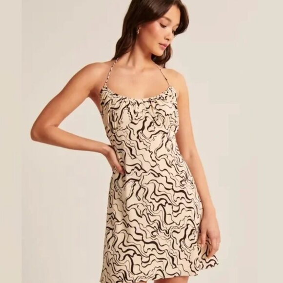 Abercrombie || A & F Swirl Halter Neck Mini Dress - Picture 1 of 7